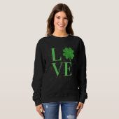 Sparkle St Patricks Day love four leaf c スウェットシャツ (正面フル)