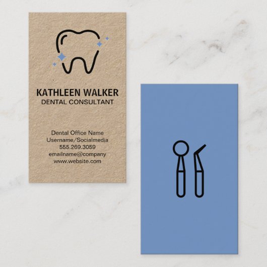 Sparkle Toothロゴ | 歯科用ツール 名刺 (正面/裏面)