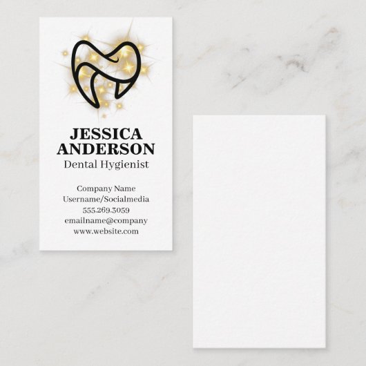 Sparkle Toothロゴ | 歯科 名刺 (正面/裏面)