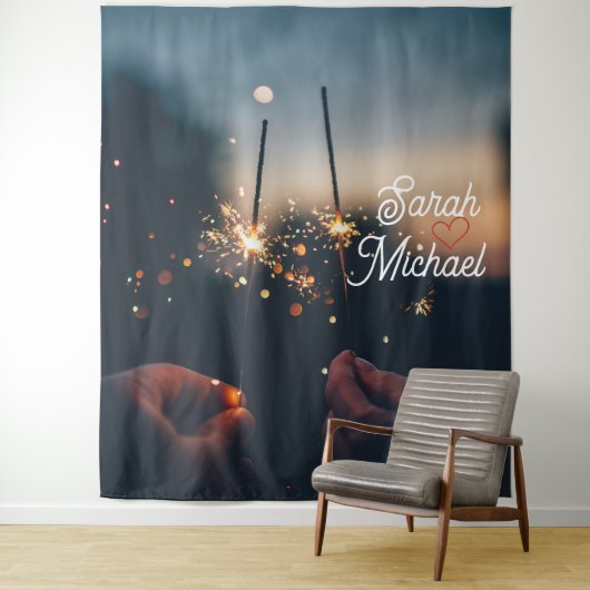 Sparkler Wedding Backdrop タペストリー (インサイチュ)