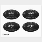 Sparklesビジネス名ステッカー 楕円形シール (シート)