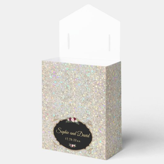 Sparkles金ゴールドシークイン結婚フローラ フェイバーボックス (オープン)