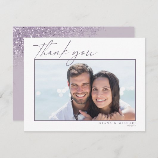 Sparkles 結婚's Thank You Mauve ID889 サンキューカード (正面/裏面)