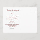 Sparkles & Glamor、バラ金ゴールド誕生日パーティー インビテーションポストカード (裏面)