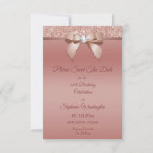 Sparkles & Glamor、バラ金ゴールド誕生日パーティー セーブザデート (裏面)