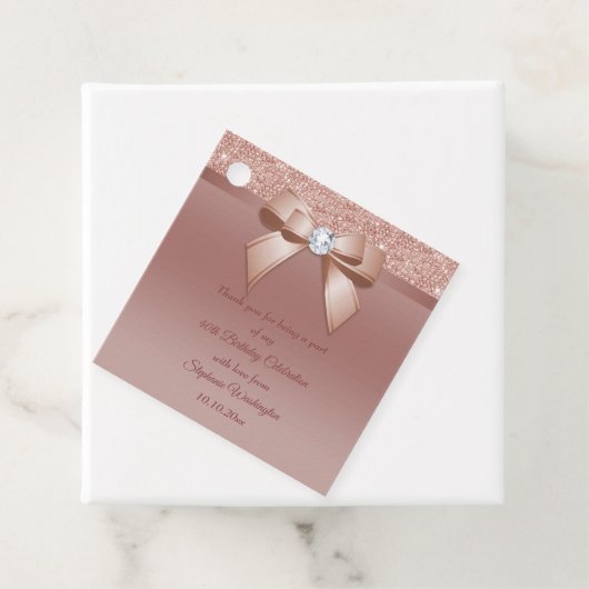 Sparkles & Glamor、バラ金ゴールド誕生日パーティー フェイバータグ (インサイチュ)