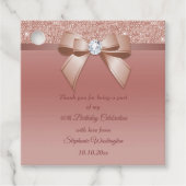 Sparkles & Glamor、バラ金ゴールド誕生日パーティー フェイバータグ (正面)