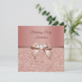 Sparkles & Glamor、バラ金ゴールド誕生日パーティー 招待状 (スタンド正面)