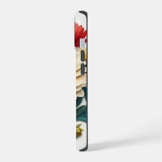 Sparkles Petals: 4Dフラワーファンタジー iPhone 15ケース (左側面)