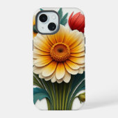 Sparkles Petals: 4Dフラワーファンタジー iPhone 15ケース (裏面)