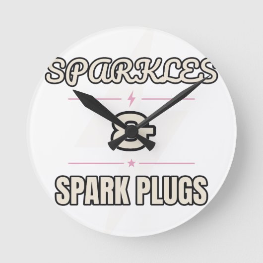 Sparkles & Spark Plugs — 壁掛け時計 | 職人のセンス ラウンド壁時計 (正面)