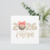 Sparkling 2026 New Year’s Card with Disco Ball Bow シーズンカード (スタンド正面)