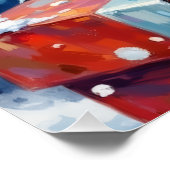 Sparkling American Eskimo Dog Festive Gift Cushion ポスター (コーナー)