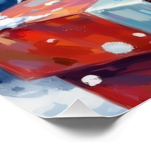 Sparkling American Eskimo Dog Festive Gift Cushion ポスター (コーナー)