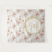 Sparkling Blush Floral Birthday Party Backdrop タペストリー (正面(横))