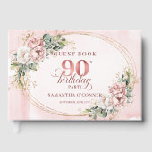 Sparkling Blush Pink Gold Eucalyptus 90th Birthday ゲストブック (正面)