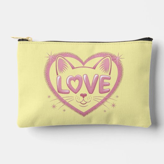 Sparkling Cat Love アクセサリーポーチ (正面)