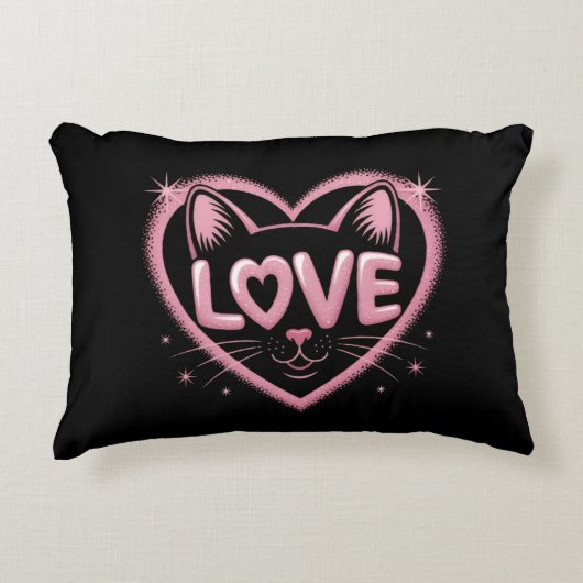 Sparkling Cat Love アクセントクッション (正面)