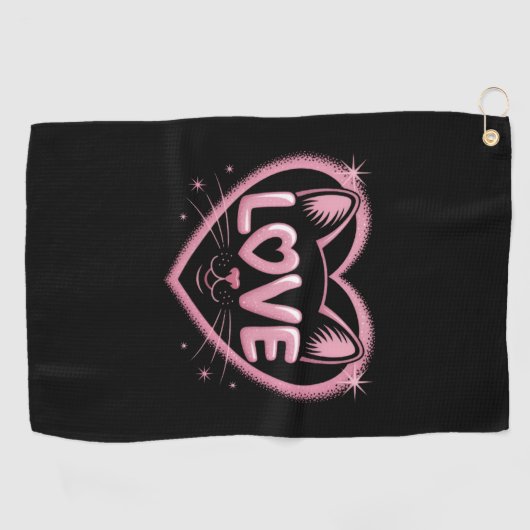 Sparkling Cat Love ゴルフタオル (横)