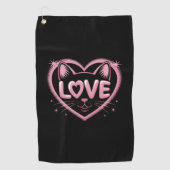 Sparkling Cat Love ゴルフタオル (正面)