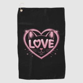 Sparkling Cat Love ゴルフタオル