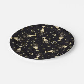 Sparkling Celebration Gold & Black Cocktails&Stars ペーパープレート (アングル)