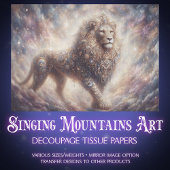 Sparkling Celestial Lion Spirit Decoupage 薄葉紙