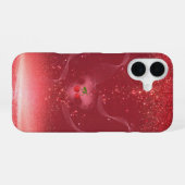 Sparkling Cherry Red Glitter Phone Case iPhone 16ケース (裏面横)