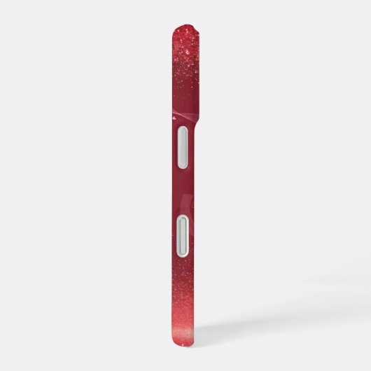 Sparkling Cherry Red Glitter Phone Case iPhone 16ケース (右側面)