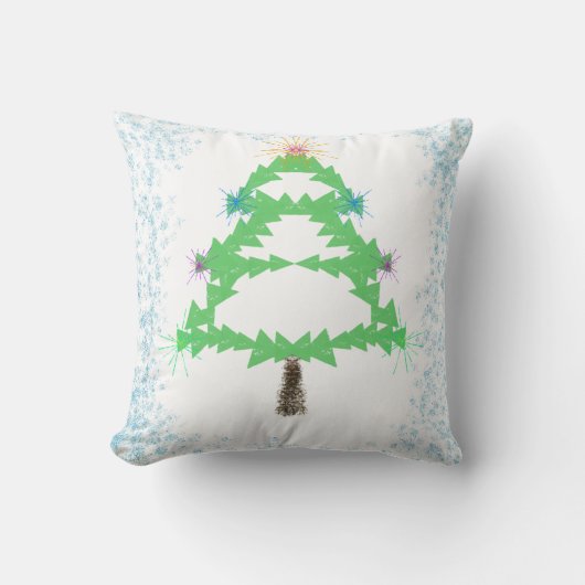 Sparkling Christmas Tree Throw Cushion クッション (正面)