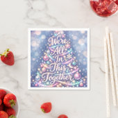 Sparkling Christmas Tree with Text スタンダードカクテルナプキン (インサイチュ)