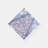 Sparkling Christmas Tree with Text スタンダードカクテルナプキン (角)