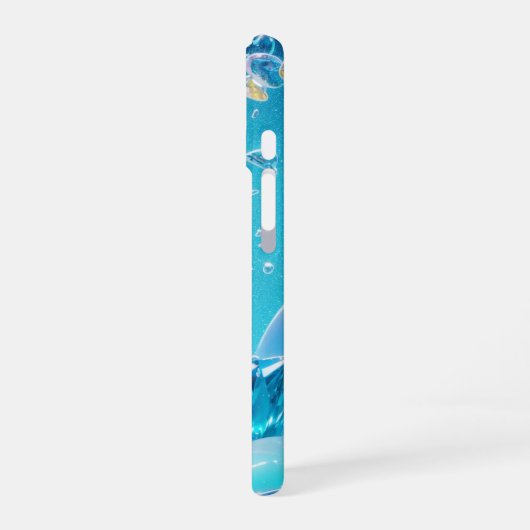 Sparkling Crystal Hearts and Bubbles Phone Case iPhone 16ケース (左側面)