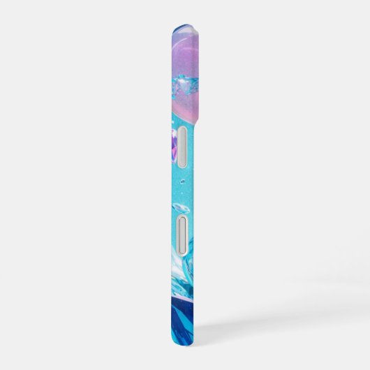 Sparkling Crystal Hearts and Bubbles Phone Case iPhone 16ケース (右側面)