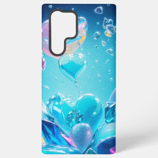 Sparkling Crystal Hearts and Bubbles Phone Case Samsung Galaxyケース (裏面)