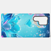 Sparkling Crystal Hearts and Bubbles Phone Case Samsung Galaxyケース (裏面横)