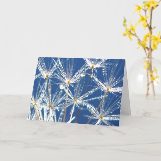 Sparkling Dandelion With Dew Poetry of Nature カード (黄色い花)
