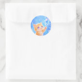 Sparkling Dreams: Kitten & Blue Gems ラウンドシール (バッグ)
