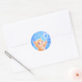 Sparkling Dreams: Kitten & Blue Gems ラウンドシール (封筒)