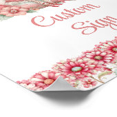 Sparkling Fairy Girl Blush Floral Birthday Custom  ポスター (角)