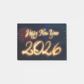 Sparkling Fireworks Happy New Year 2026 ポストイット (正面)
