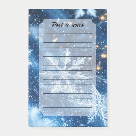 Sparkling Glitter Snowflakes Winter Christmas ポストイット (正面)
