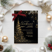 Sparkling Gold Christmas Tree Invitation 招待状