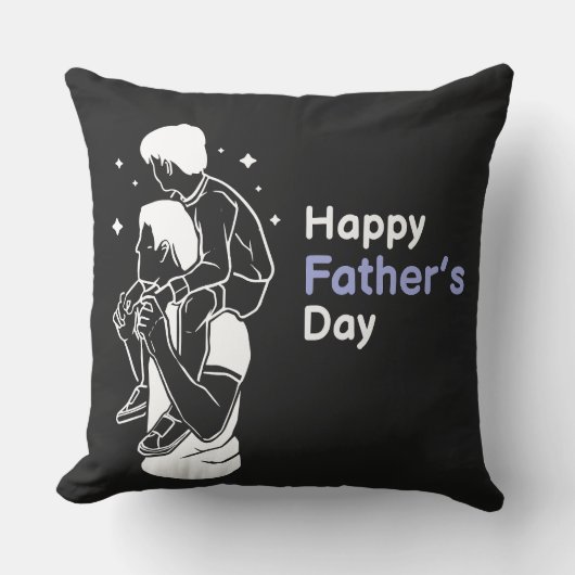 Sparkling Happy Father's Day Piggyback Ride クッション (正面)