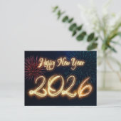 Sparkling Happy New Year 2026 Fireworks シーズンポストカード (スタンド正面)