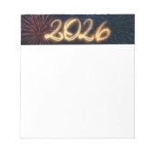 Sparkling Happy New Year Fireworks 2026 ノートパッド (正面)