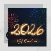 Sparkling Happy New Year Fireworks 2026 Gift Card (正面/裏面)