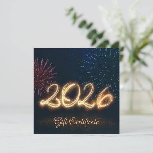 Sparkling Happy New Year Fireworks 2026 Gift Card (スタンド正面)