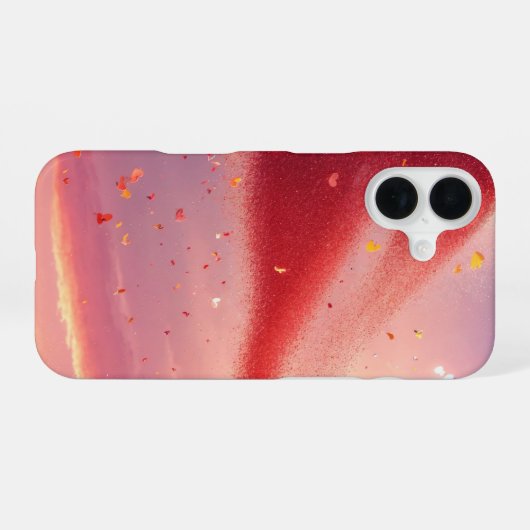 Sparkling Heart and Sunset Phone Case iPhone 16ケース (裏面横)