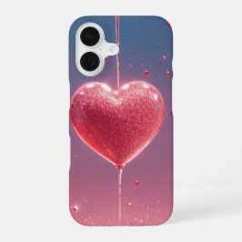 Sparkling Heart & Cherry Romantic Phone Case iPhone 16ケース